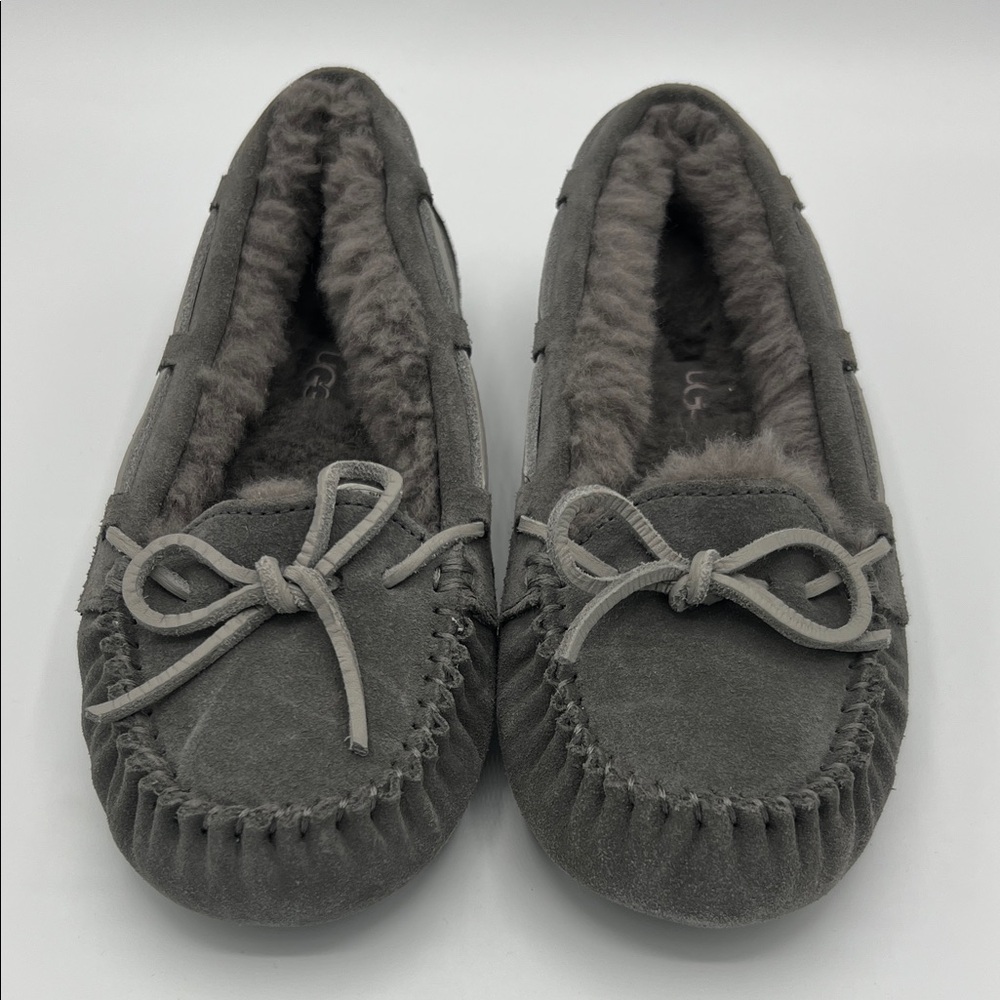 UGG Charcoal Moccasins with Bow Detail S/N 1125912
